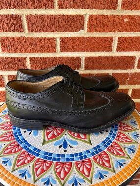 Hitchcock Wingtip Oxford Men’s 11 E Wide Black Leather Dress Shoes NEW